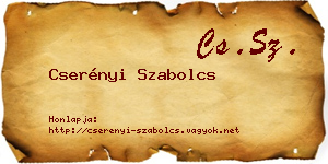 Cserényi Szabolcs névjegykártya