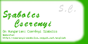 szabolcs cserenyi business card