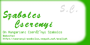 szabolcs cserenyi business card